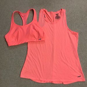 Avia Activewear Orange Matching Tank Top and Bra